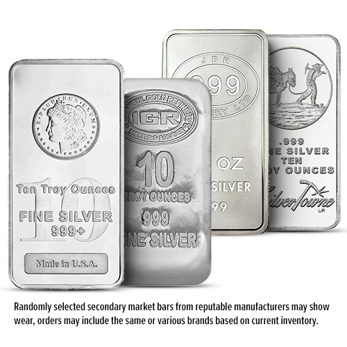 Buy 10 Oz Silver Bar - Secondary Market (.999+ Fine) | Monument