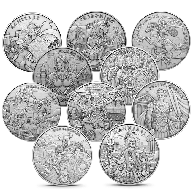 2024 Legendary Warriors Leonidas 1 Oz .999 Fine Silver Round – STM Mint, In Capsule