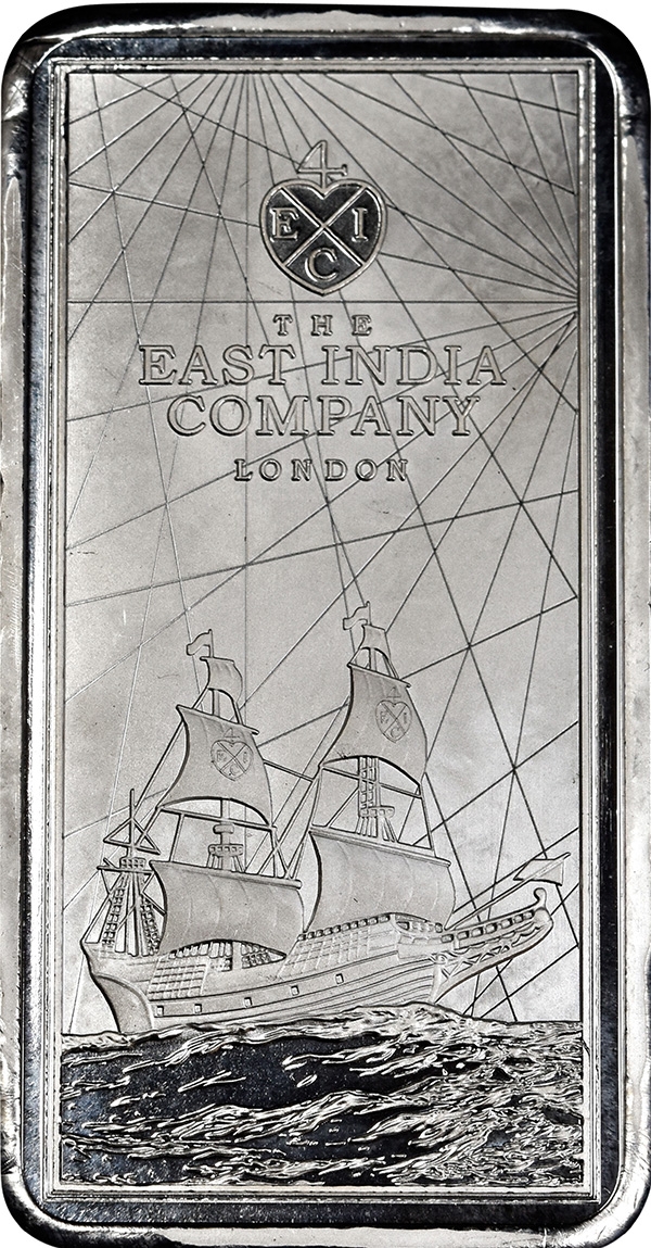 2021 10 oz St. Helena Rectangular Silver East India Company Coin