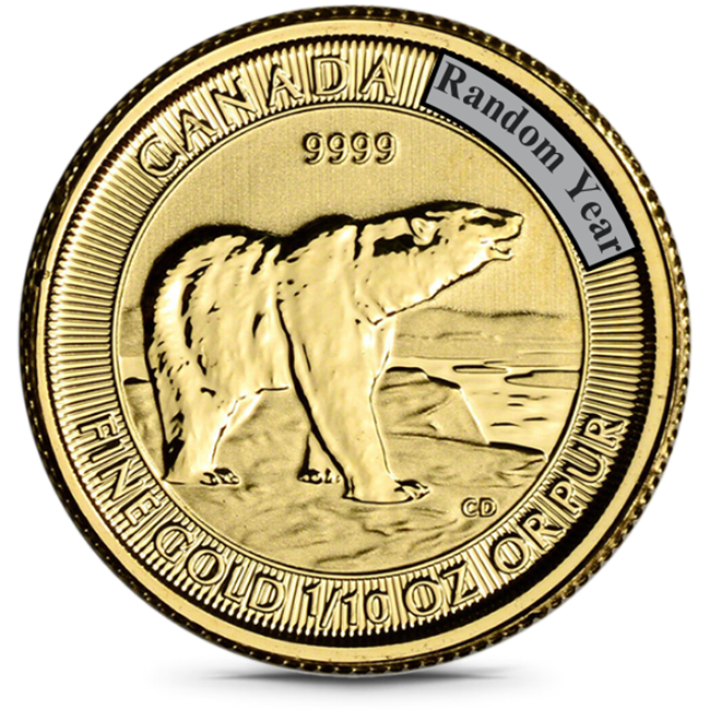 Buy the Canada 1/10 oz Gold Polar Bear Random Date | Monument