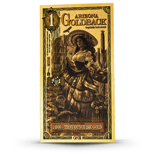 Buy the 1 Arizona Goldback - Alpha Series Gold Foil Note (24k