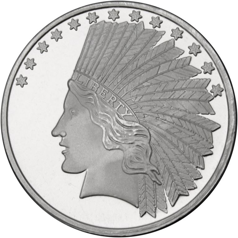 Buy the SilverTowne $10 Indian Replica 1 Oz Silver Medallion
