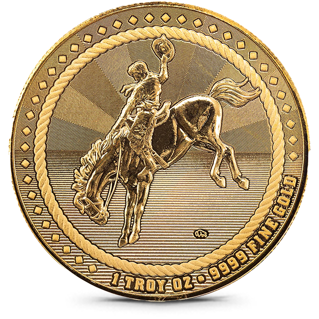Buy the Scottsdale Mint | 1 Oz Cowboy With Buffalo Privy Gold
