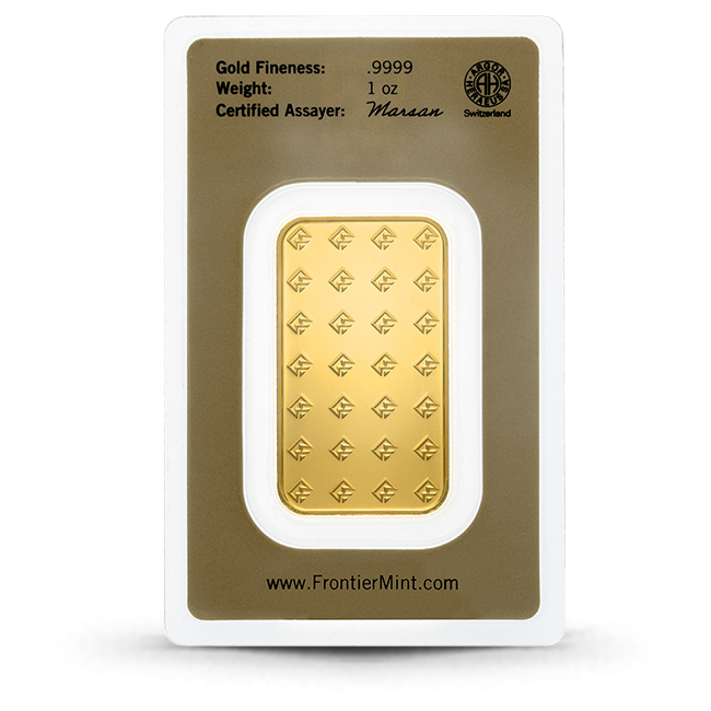 Buy the 1 oz Frontier Mint Gold Bar (In Assay) | Monument Metals