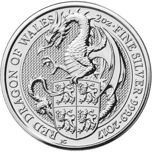 Buy the 2017 UK 2 Oz Silver The Red Dragon of Wales BU (Queen's