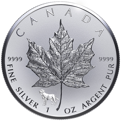 Buy 2018 Canada 1 Oz $5 Year of the Dog Privy Silver Maple Leaf