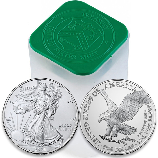 Buy 1 Oz American Silver Eagle Coins BU Roll/Tube (Dates of Our