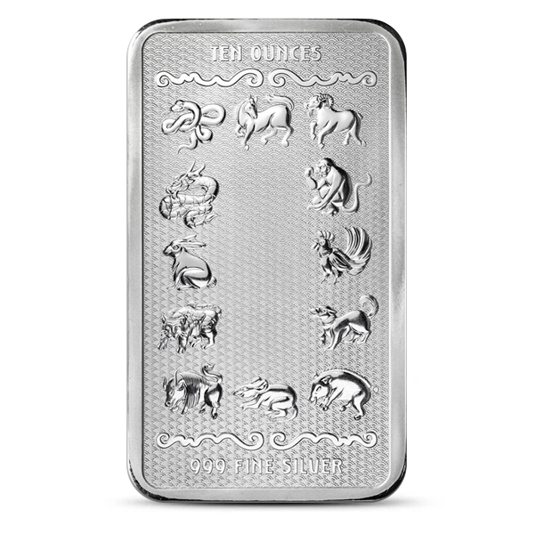 Buy the 10 oz 2025 Year of the Snake Silver Bar (New) | Monument