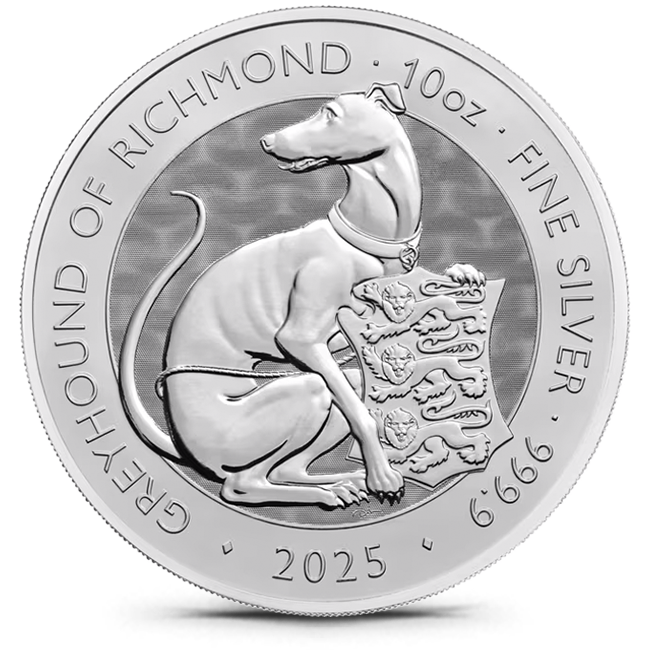 NGC MS69DPL 2025 英国5PD グレイハウンド・オブ・リッチモンド Buy the 2025 Royal Tudor Beasts Greyhound of Richmond 10 oz .9999