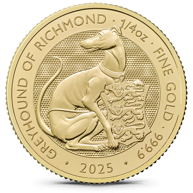 NGC MS69DPL 2025 英国5PD グレイハウンド・オブ・リッチモンド Buy the 2025 Royal Tudor Beasts Greyhound Of Richmond 1/4 oz .9999