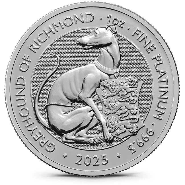 Buy the 2025 Royal Tudor Beasts Greyhound Of Richmond 1 oz .9995