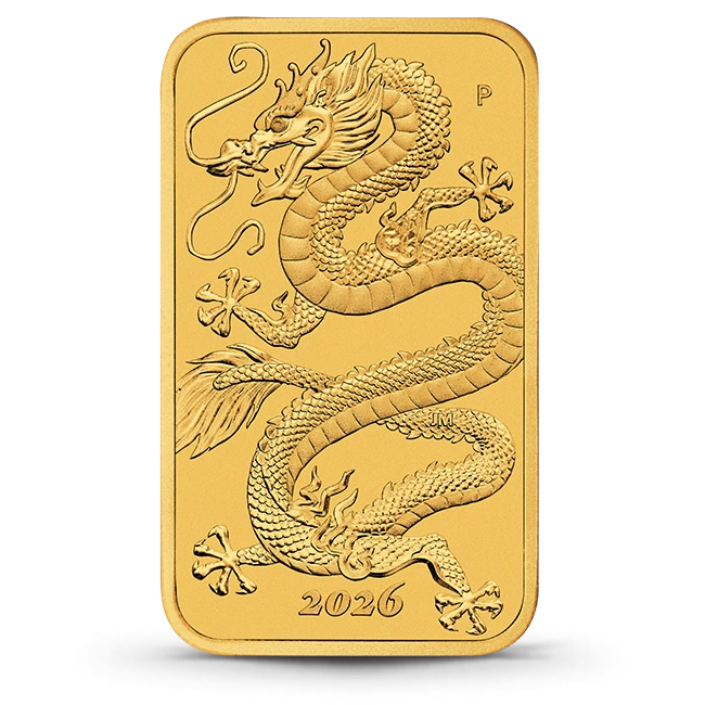 P*a様 龍〜Dragon〜銀製ゴールド塗装　ハンドメイドのオリジナルマネークリ Buy 2026 1 Oz Australia Dragon .9999 Gold Rectangular Coin