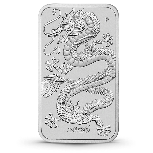 Buy 2026 1 oz Australia Dragon .9999 Silver Rectangular Coin