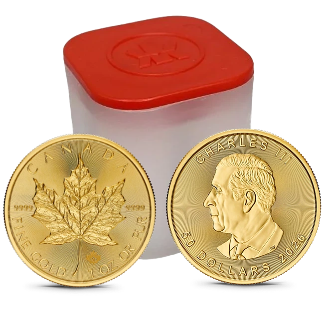 Buy the 2026 1 Oz Canada Gold Maple Roll/Tube of 10 (BU