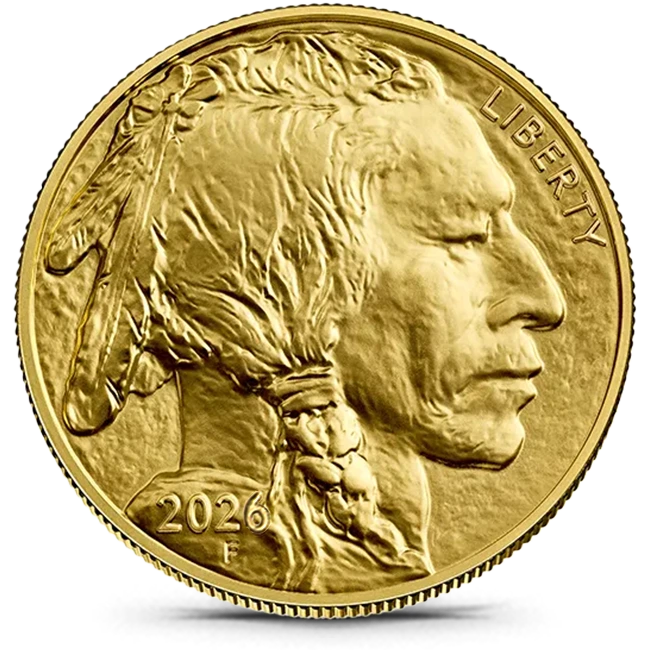 2026 American Gold Buffalo coin obverse featuring a Native American portrait in profile, struck in .9999 fine gold