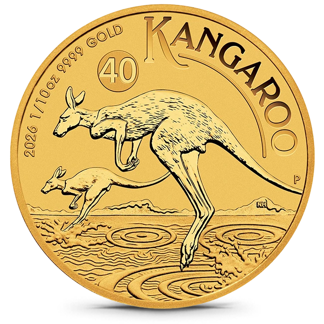 Buy the 2026 Australian 1/10 Oz Gold Kangaroo (BU) | Monument