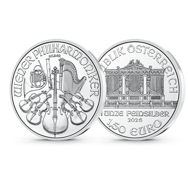Buy the 2026 Austria 1 Oz Silver Philharmonic (BU) Tube/Roll of 20