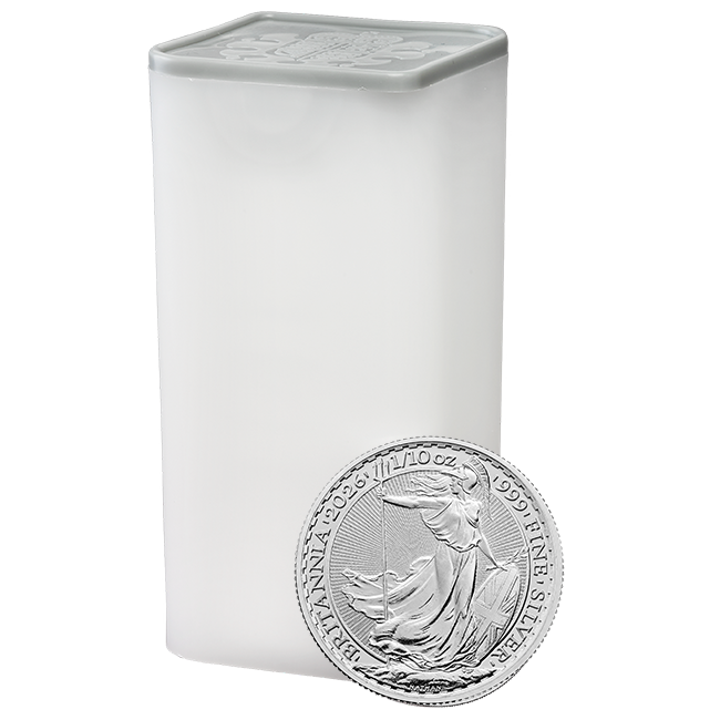 Buy the 2026 Great Britain 1/10 Oz Silver Britannia (BU) Roll/Tube