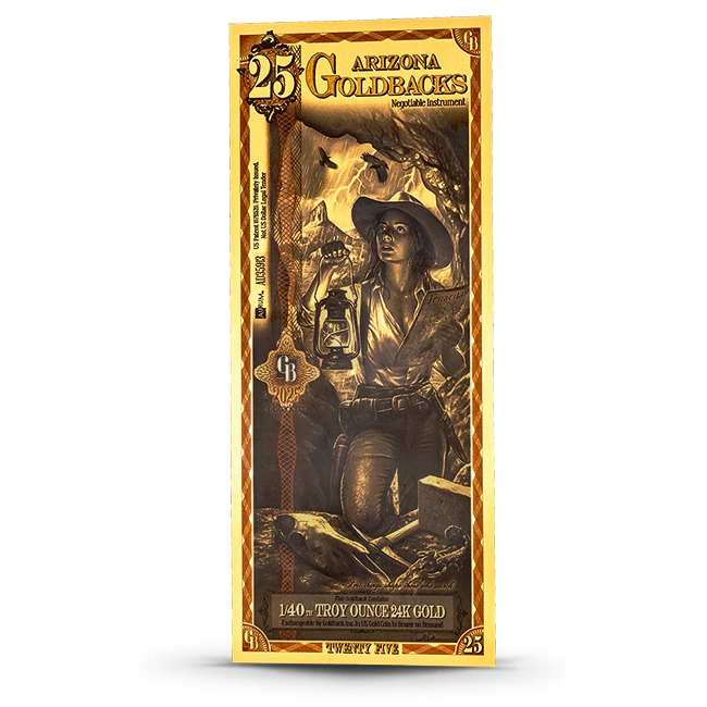 Buy the 25 Arizona Goldback - Alpha Series Gold Foil Note (24k