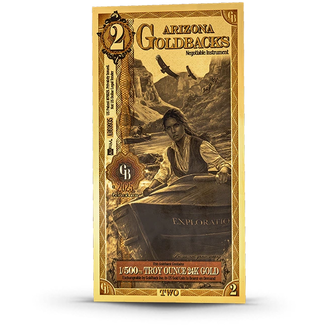 Buy the 2 Arizona Goldback - Alpha Series Gold Foil Note (24k