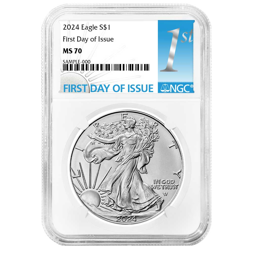 Buy the 2024 1 Oz American Silver Eagle NGC MS70 FDOI | Monument