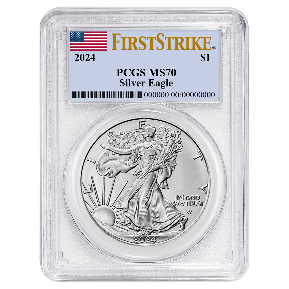 【新品】アメリカ銀貨 シルバーイーグルコイン2024 PCGS MS70 FS Buy the 2024 1 Oz American Silver Eagle PCGS MS70 First