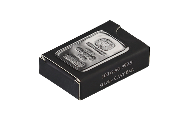 Buy the Germania Mint 100 Gram Silver Bar (New) | Monument Metals