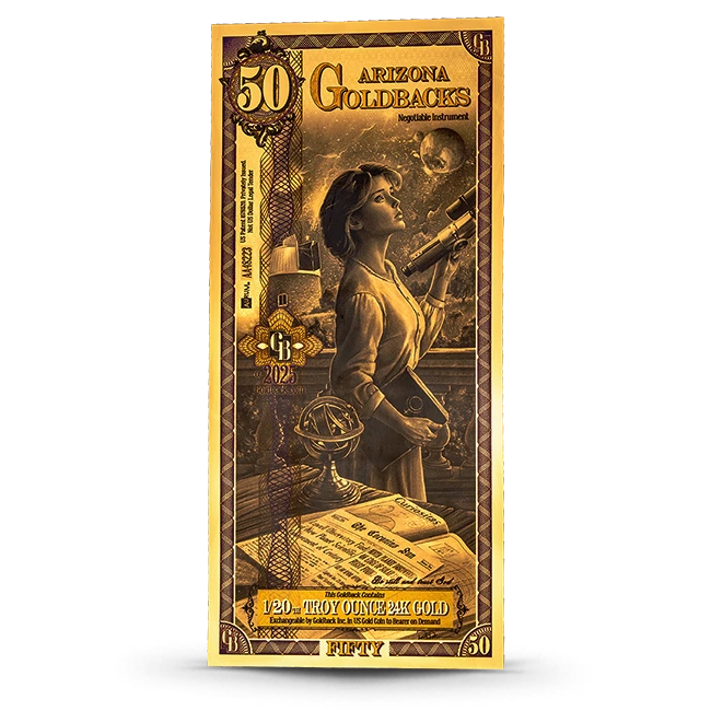 Buy the 50 Arizona Goldback - Alpha Series Gold Foil Note (24k