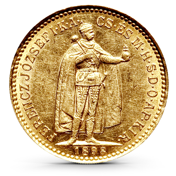 Buy the 1908 Hungary Gold 10 Korona Restrike (Avg Circ) | Monument