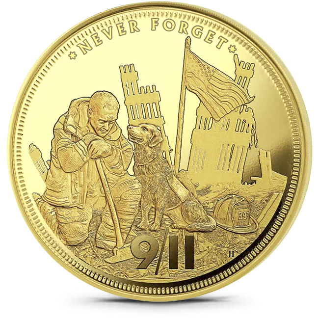 Buy the 9-11 Never Forget Memorial 1/8 Oz Gold Coin @ Spot | Limit
