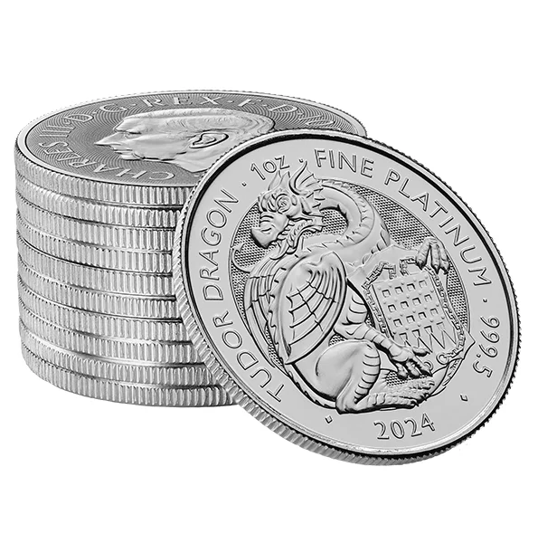 Buy the 2024 Royal Tudor Beasts Dragon 1 oz .9995 Platinum Coin