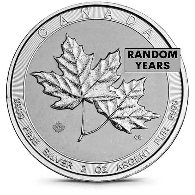 Buy the Canada 2 Oz Silver Twin Maple Leaf (Random Year