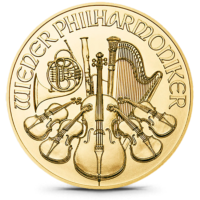 Buy the Austrian 1/10 Oz Gold Philharmonic (Dates Our Choice