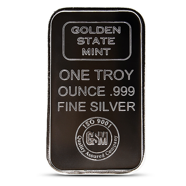GSM　ビット銀貨　1オンス Buy the Golden State Mint (GSM) 1 Oz Silver Logo Bar | Monument