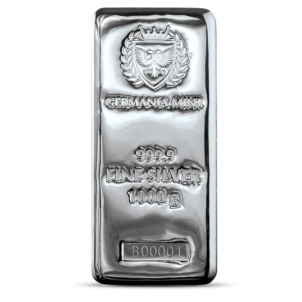 Buy the Germania Mint Kilo Silver Bar (New) | Monument Metals