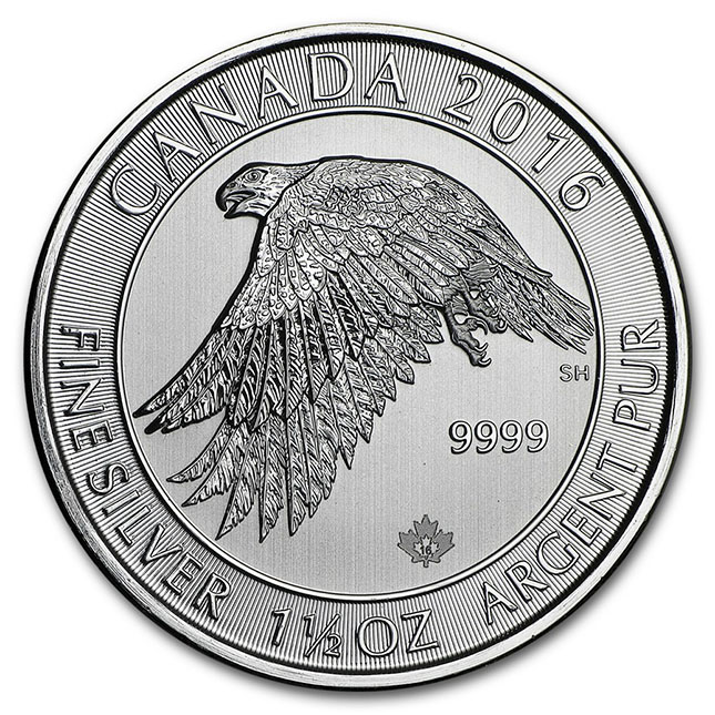 Buy 2016 Canada 1.5 Oz Silver Snow Falcon Coin - Monument Metals