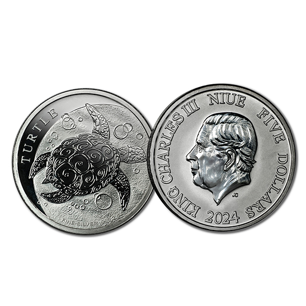 Buy the 2024 Niue 2 oz Silver $5 Hawksbill Turtle (BU