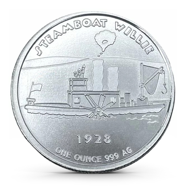 Buy the Steamboat Willie 1 Oz .999 Silver Round (New) | Monument