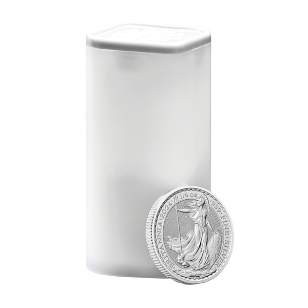 Buy the 2024 Great Britain 1/4 Oz Silver Britannia (BU) Tube/Roll