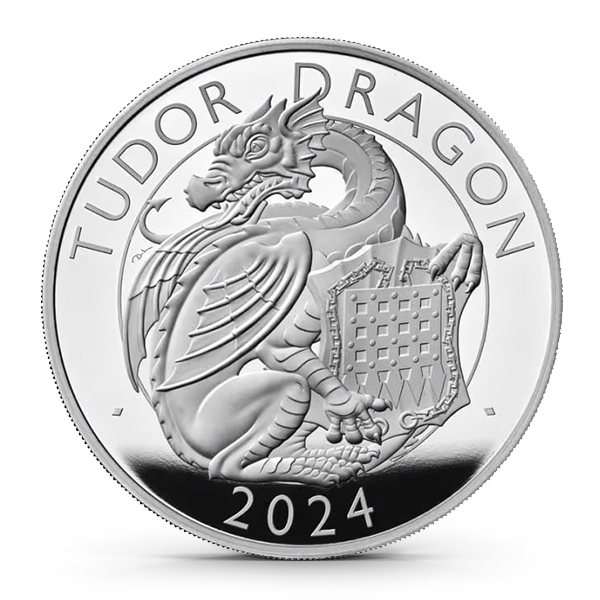 Buy the Tudor Dragon 5 oz .999 Silver Proof Coin | Monument Metals
