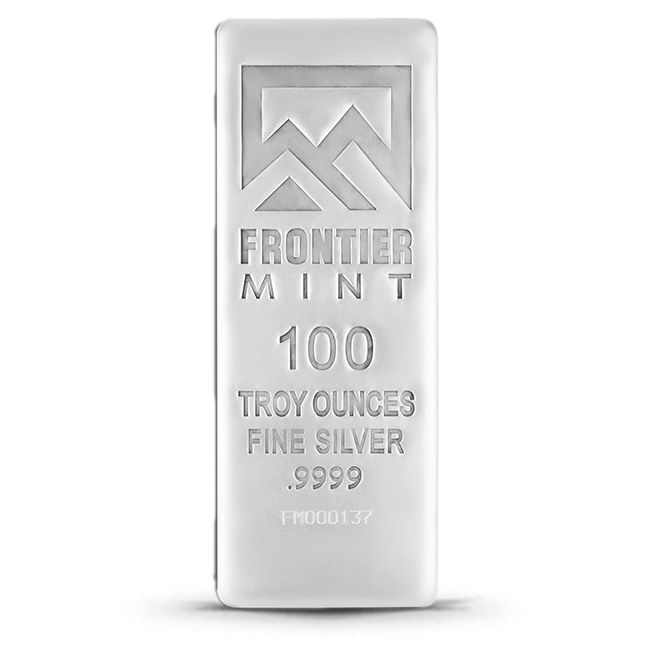 Buy the Frontier Mint 100 Oz Silver Bar | Monument Metals