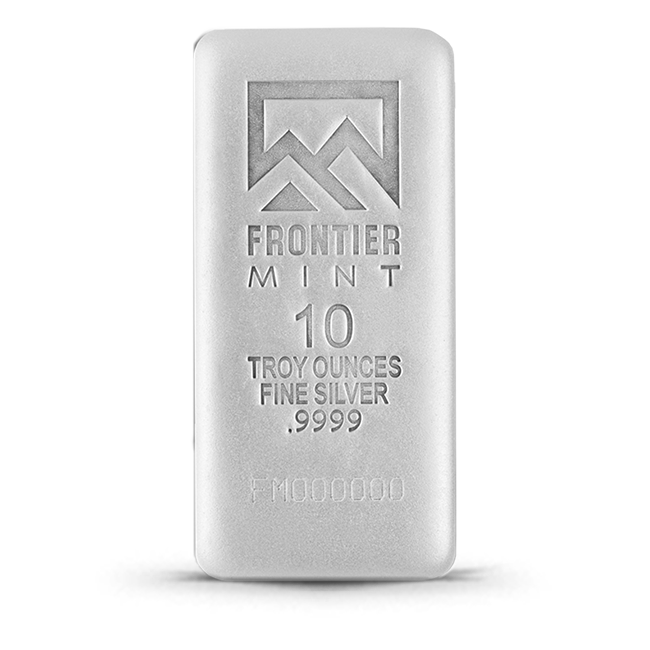 Buy the Frontier Mint 10 Oz Silver Bar (Frosted) | Monument Metals