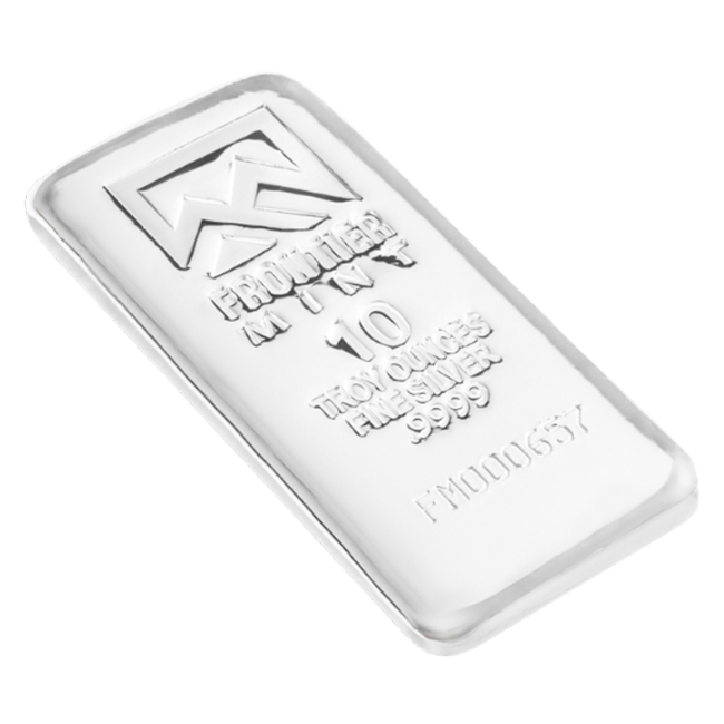 Buy the Frontier Mint 10 Oz Silver Bar (Mirrored) | Monument