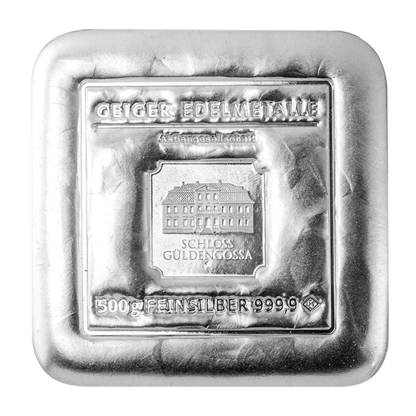 Buy the 500 Gram Geiger .9999 Silver Cast Bar | Monument Metals