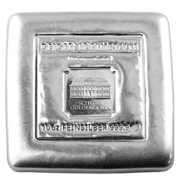 Buy the 10 Oz Geiger .9999 Silver Cast Bar | Monument Metals