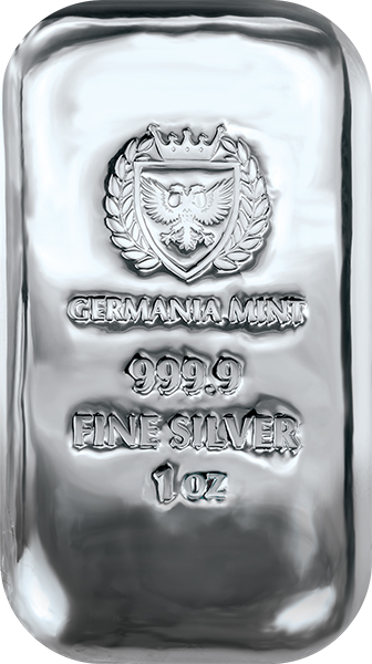 Buy the Germania Mint 1 Oz Silver Bar (New) | Monument Metals