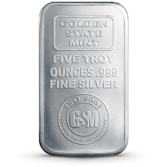 Buy the Golden State Mint 5 Oz Silver Logo Bar (New) | Monument