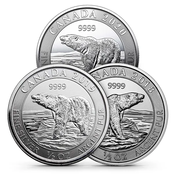 pi‪☆ Buy the Canadian 1/2 oz Silver Polar Bear Coin (BU) | Monument