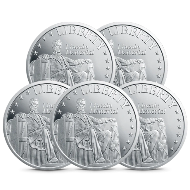 5 Lincoln memorial rounds at spot deal for first time Monument Metals' customers