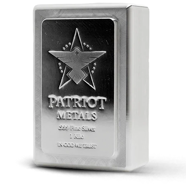 Buy the Patriot Metals Kilo (32.15 Oz) Silver Stacker Bar